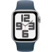 Смартгодинник Apple Watch SE GPS 40mm Silver Aluminium Case with Storm Blue Sport Band – M/L